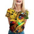 thumbnail image 1 of PMUYBHF T-Shirt Imprimé à Manches Courtes Col Rond pour Femmes Printemps Été 383 TTG, 1 of 5