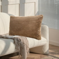 Clearance Under $5!Yyuenw 12x20 Inch Rectangle Corduroy Soft Solid Decorative Throw Pillows Covers Plush Velvet Big Striped Corduroy Solid Decorative Throw Pillow Covers Lumbar Pillow Covers