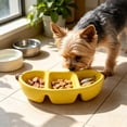 thumbnail image 5 of Ceramic Pet Dog Bowls,Banana Shaped 2 in 1 Pet Feeding Bowls and Water Bowl for Small Dogs,Cute Household Pet Daily Feeding Supply, 5 of 6