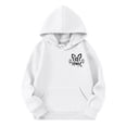 thumbnail image 2 of Tfken Girls Sweatshirt Size 5-6 Years Hooded Long Sleeve Hoodies Relaxed Cartoon Print White Tops, 2 of 3