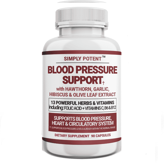 Simply Potent Blood Pressure Cardiovascular Circulation Formula Support Dietary Supplement 90 Capsules