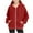 Red, variant on cocolona Girls Full Zip Hoodie Children's Solid Color Long Sleeve Corduroy Oversized Hooded Sweatshirts Fall Winter Casual Jacket 4-15 Years