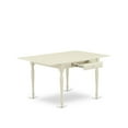 thumbnail image 3 of East West Furniture 3-piece Wood Dining Set with Linen Seat in White, 3 of 8