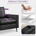 thumbnail image 6 of LAZZO Faux Leather Accent Chair, Mid-Century Modern Upholstered Armchair with Curved Armrests for Living Room and Office, Black, 6 of 8