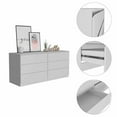 thumbnail image 4 of Atlin Designs Commode Double Moderne à 6 Tiroirs en Bois pour Chambre, Blanc, 4 of 6