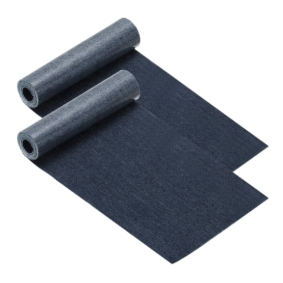 Uxcell 20"L x 3" W Twill Fabric Patches, 2 Pcs Iron-on Patches Clothing Repair Patch Craft Embroidery Patches for Jacket Clothes Pants Bags Sewing Decor, Dark Blue