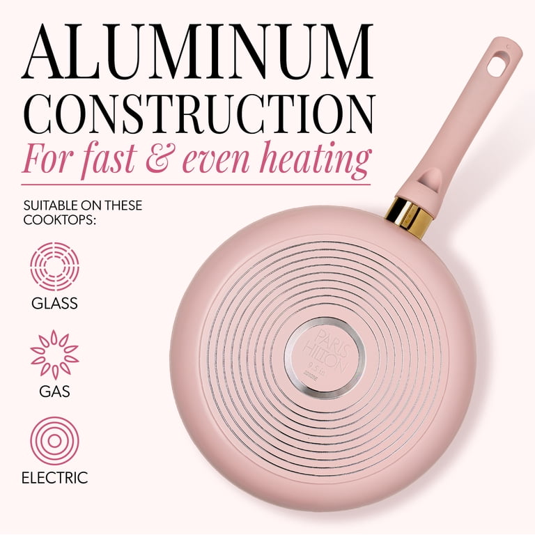 Paris Hilton 10-Piece Ceramic Nonstick Cookware Set, Pink photo 5