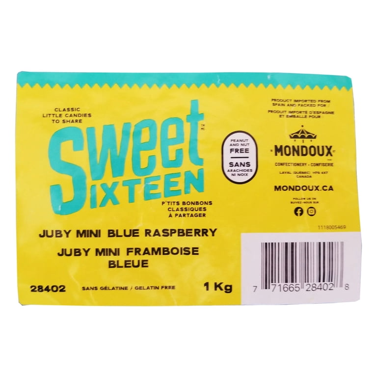 Mondoux Sweet Sixteen Juby Mini Blue Raspberry, 1kg/2.2 lbs