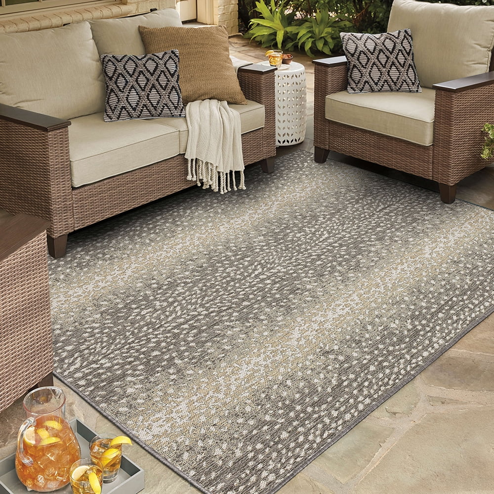 Mohawk Home Gazelle Skin Outdoor Area Rug, Light Grey, 10' x 13'