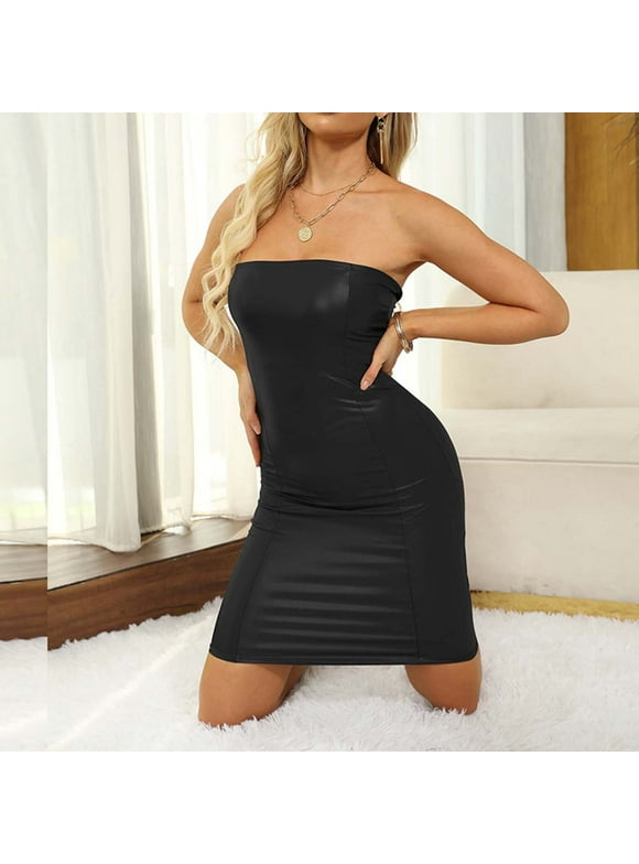 Leather Strapless Dress