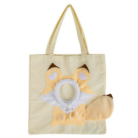 Pet Canvas Shoulder Bag Multiple Colors Cute Cat Carrier Portable Pet Canvas Shoulder Carrying Bag Chest Cat Bag Outdoor Dog Tote Bag Travel Handbag for Small Cat Dog Animal Supplies Within 11 Pounds