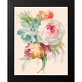 thumbnail image 2 of Nai, Danhui 12x14 Black Modern Framed Museum Art Print Titled - Garden Bouquet I on Peach Linen, 2 of 5