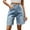Blue, variant on Women Ripped Jeans Shorts High Stretchy Straight Rolling Loose Denim Shorts Pokets