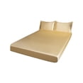thumbnail image 2 of Queen Size Satin Sheets Set 4 Piece Bed Sheets For Hot Sleepers Deep Pocket Bedding Set For Mattress Up To 16 Inch Brushed Microfiber Bed Sheets L, 2 of 6