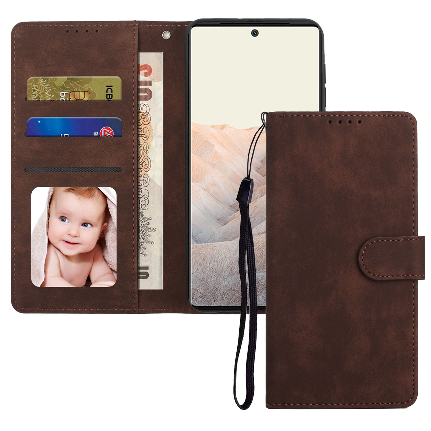 TECH CIRCLE for Google Pixel 6A Wallet Case Cover, Slim Fit PU Leather