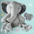 thumbnail image 2 of Prextex Plush Elephant with 3 Little Plush Baby Elephants - 4 Piece Soft Stuffed Animals Playset, 2 of 7