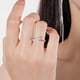 thumbnail image 3 of Anillo de plata para mujer con estrella tejida de moissanita, anillo de diamantes de 1 quilate, anillo femenino con brazo retorcido y boca abierta, 3 of 5