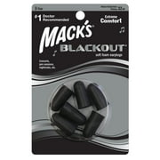 Mack's Blackout Soft Foam Earplugs, 3 Pair - 32 dB Highest NRR, Comfortable Ear Plugs for Concerts, Jam Sessions, Nightclubs, Loud Events and Shooting Sports