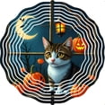 thumbnail image 2 of Metal Hanging Wind Spinners & Chimes - Whimsical Halloween Design with Pumpkins Moon & Birds for Yard & Garden Decor, 2 of 6