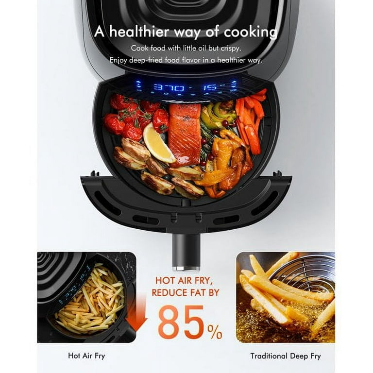 Instant Brands Black 6-in-1 Air Fryer with EvenCrisp™ Technology, Touch  Control, UL Listed, 1700W, Non-Stick, Ready Light Indicator in the Air  Fryers department at