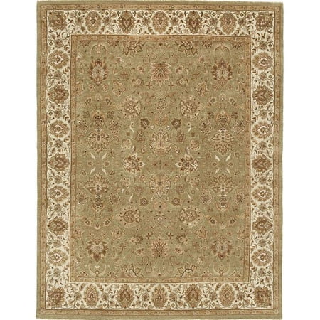 Due Process Stable Trading Rambagh Agra Light Green & Ivory Area Rug, 6 x 9 ft.