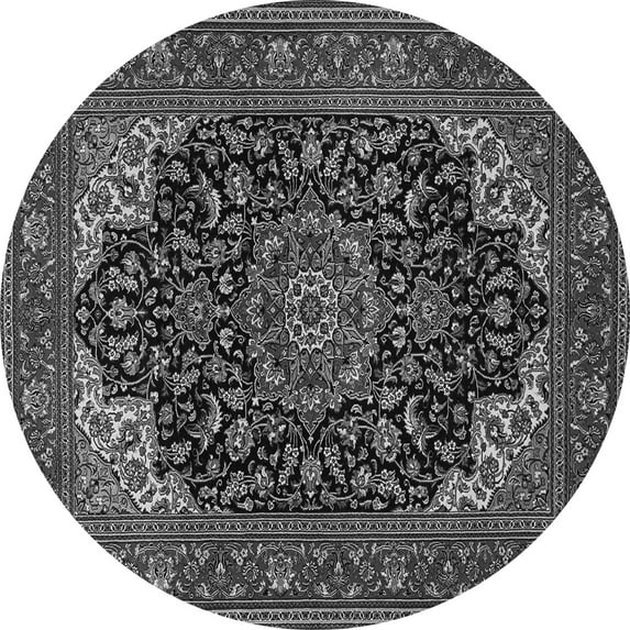 Ahgly Company Indoor Round Medallion Gray Traditional Area Rugs, 7' Round