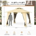 thumbnail image 3 of Phonjoroo Patio Gazebo Tent Outdoor Canopy Shelter 12'x12' w/Mosquito Netting with 144 Square Feet of Shade for Garden, Backyard Deck and Lawns, 3 of 6