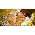 thumbnail image 2 of Schiele, Egon 24x14 White Modern Wood Framed Museum Art Print Titled - The Embrace, 2 of 4