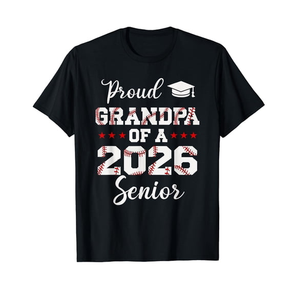Senior Grandpa Class Of 2026 Cute Baseball Player Graduation T-Shirt