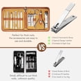 thumbnail image 4 of Manicure Set, Nail Professional Kit Kits Clipper Sets, 13PCS Stainless Steel Pedicure Sets Mens Grooming Tool, with Brown Leather Travel Case for Men, 4 of 5