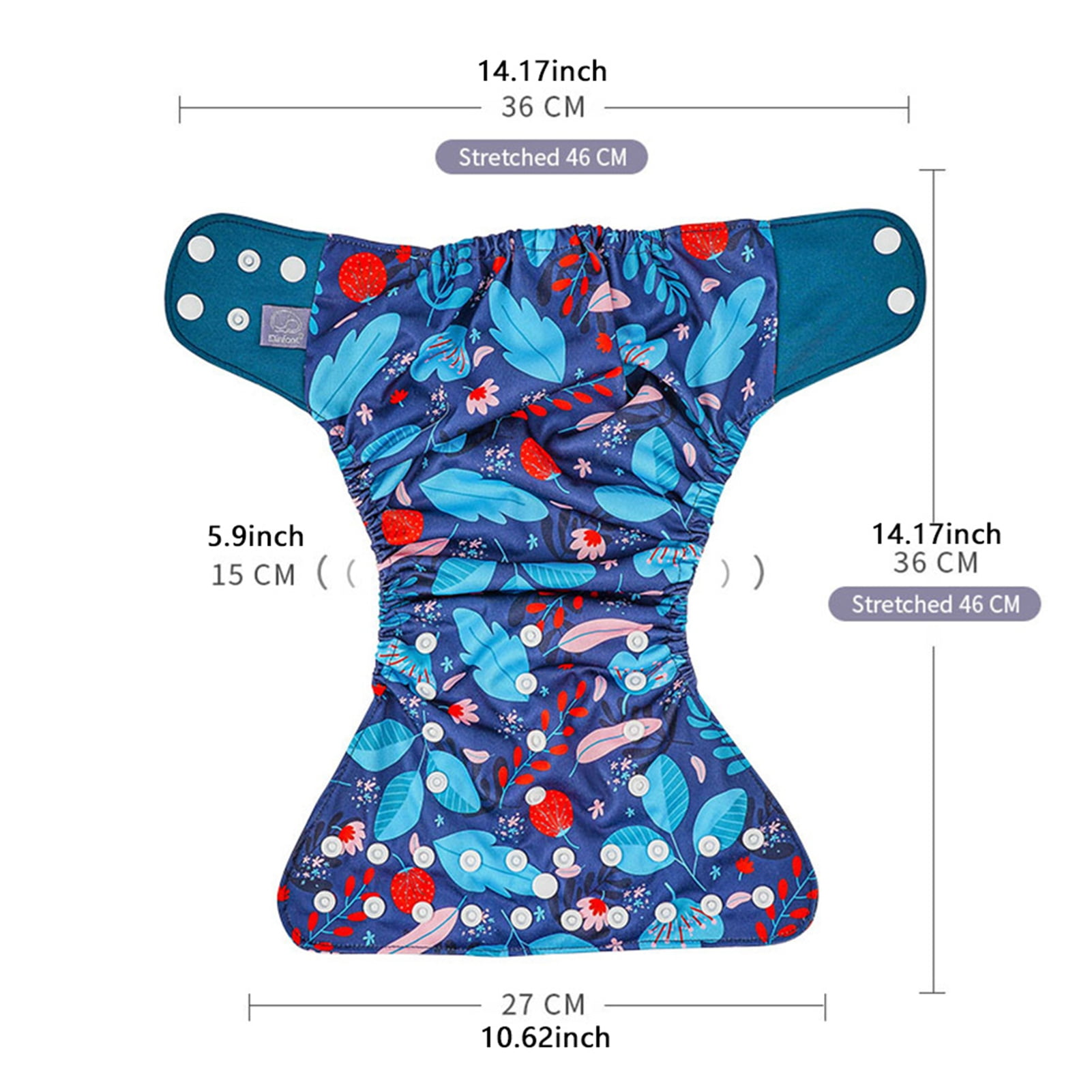 Elowen baby Baby 4pcs/pack Baby Cloth Diapers Washable Reusable Pocket Cloth Diaper Quick Dry Breathable Waterproof One Size Adjustable for Baby Girls Boys Infants