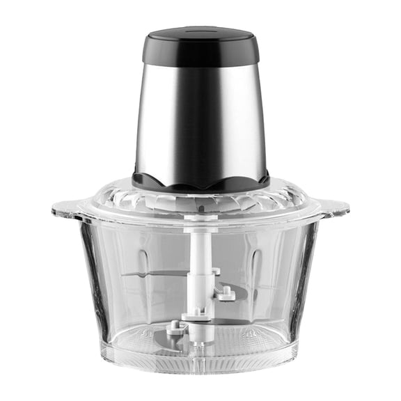Powerful Food Chopper with High-Speed Motor, Stainless Steel, Silver, 2L Capacity, for Meat and Vegetables, Easy Clean