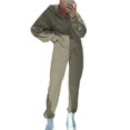 thumbnail image 2 of Conjunto de Chándal de 2 Piezas para Mujer, Sudadera de Larga con Cremallera y Pantalones de Chándal de Pierna , Conjuntos de Estar por Casa, Otoño Verde M, 2 of 7