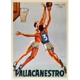 thumbnail image 2 of Vintage Apple Collection 11x14 Black Ornate Wood Framed with Double Matting Museum Art Print Titled - Basketball Pallacanestro, 2 of 4