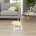 thumbnail image 1 of Silla giratoria con asiento redondo y rodillo bajo, ruedas giratorias universales, cómodas y pequeñas, mini taburete portátil y móvil, taburete para amarillo perfecl Asiento bajo con ruedas, 1 of 8