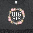 thumbnail image 4 of Inktastic Big Sis Rose Floral Wreath Sister Girls Toddler Dress, 4 of 5