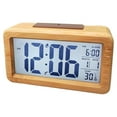 thumbnail image 2 of Wood Digital Clock Light-operated LCD Screen Backlight Backlit Wood Button Control Simple Style Date Display Clocks Temperature Meter Backlight Type 3, 2 of 9
