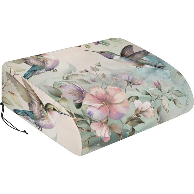 Housses de Climatiseur Colibri pour Unités de Fenêtre Extérieures Remorque de Voyage Fleur de Pêcher Housses de Climatisation pour Toit, Housse de Remorque de Voyage Universelle Accessoires RV pour Extérieur