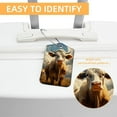 thumbnail image 3 of Cartoon Cow Square PU Leather 2 Pack Travel Tag - Bag Tag - Suitcase Tag with Privacy Cover and Stainless Steel Ring - Suitable for Travel, Backpack, and Handbag, 3 of 7