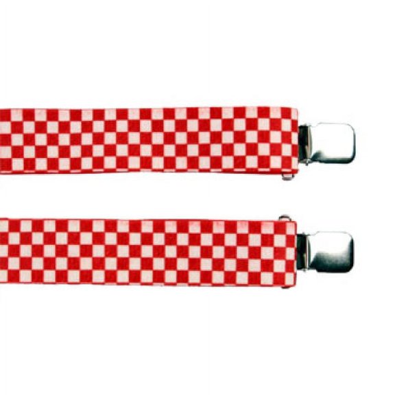 Suspender Factory Jumbo Clip Suspenders (1.5 Inch) Red and White Checks