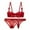 Chinese Red, variant on Lingerie Set for Women Sexy Lace Bra and Panty Thongs Sets Unlined Demi-Cup Underwire Bra and See Though Panties