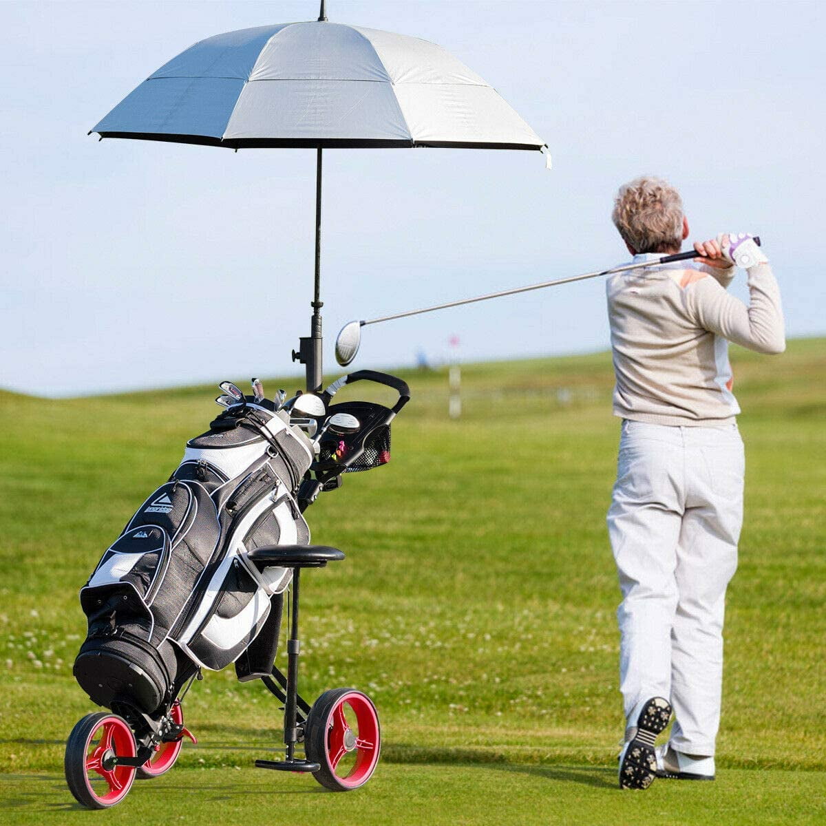 Best golf umbrella hot sale for push cart