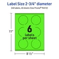 thumbnail image 6 of Avery Printable Round Labels, Neon Green, 2.75" Diameter, 240ct, 6 of 11