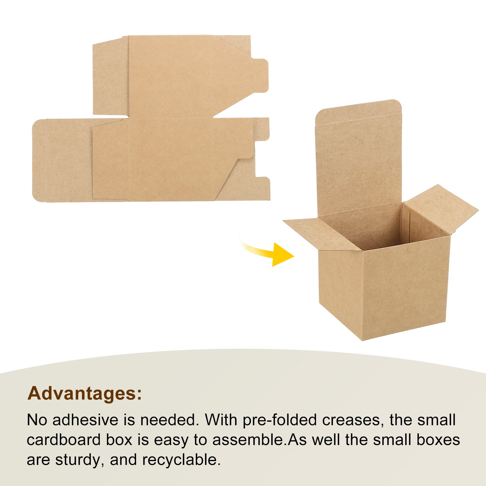 Unique Bargain Paper Recycled Gift Corrugated Paper Box Brown 3.1"x 3.1"x 3.1"