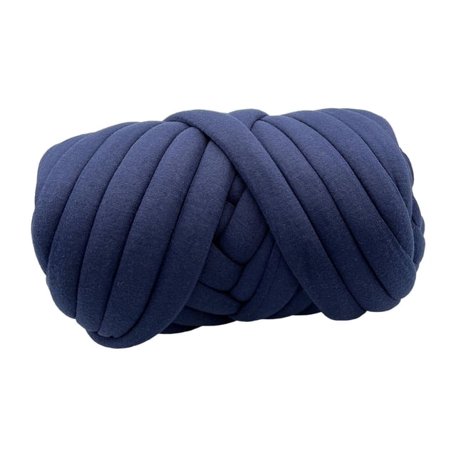 yuksok Chunky Yarn Comfortable Lightweight Durable Polyester Breathable Hand Knit for Navy Blue