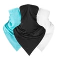 thumbnail image 1 of Ensemble de 3 Cache-Cou Multifonctions avec Protection UV - Couvre-Chef en Nylon Soie Glacée Doux pour Vélo, Course, Randonnée - Masque/foulard/bande Antipoussière Respirant, Évacuant la Transpiration, en Bleu, Noir et Blanc, 1 of 6