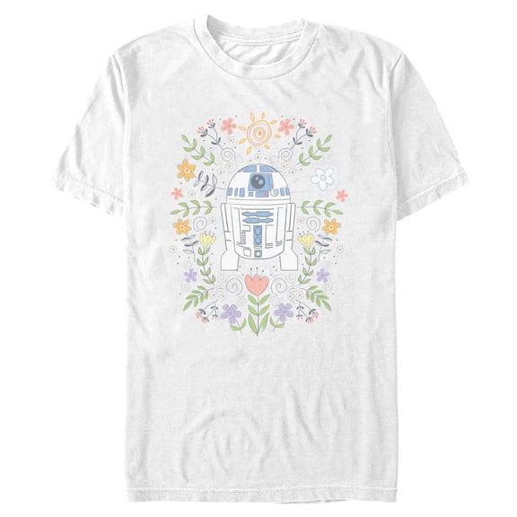 Mens Star Wars R2-D2 Spring Flowers T Shirt