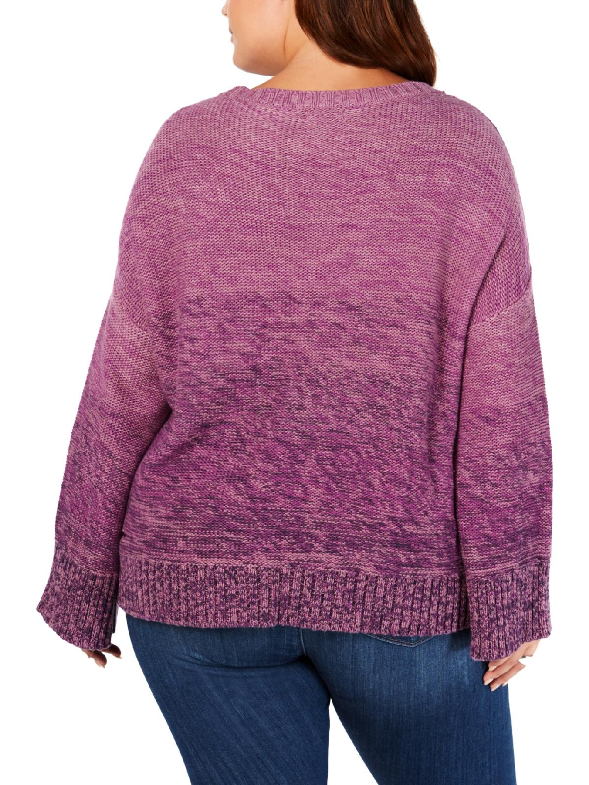 Style & Co. Womens Marl Braid Pullover Sweater, Purple, 3X - image 2 of 2