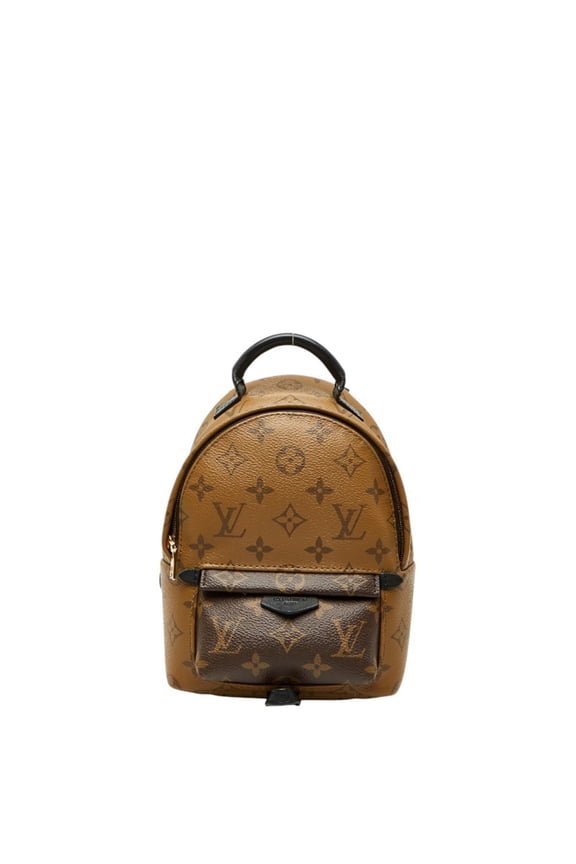 Pre-Owned Louis Vuitton Monogram Reverse Palm Springs Mini Backpack Daypack M44872 Black Brown...