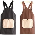 thumbnail image 1 of 2026 New Apron With Pockets Cross Back Design With Towel, Apron With Towel Attached,Pinstripe Cross-Back Kitchen, 1 of 8